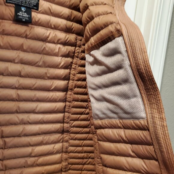 🏔️KÜHL PROJEKT Down Puffer Jacket | Hooded Quilted Insulated Coat | Nude/Tan M - Picture 11 of 14